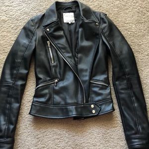 Slim fitting “Leather” jacket from Zara